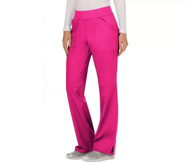 Mid Rise Straight Leg Pull-on Pant WWE110 in Electric Pink