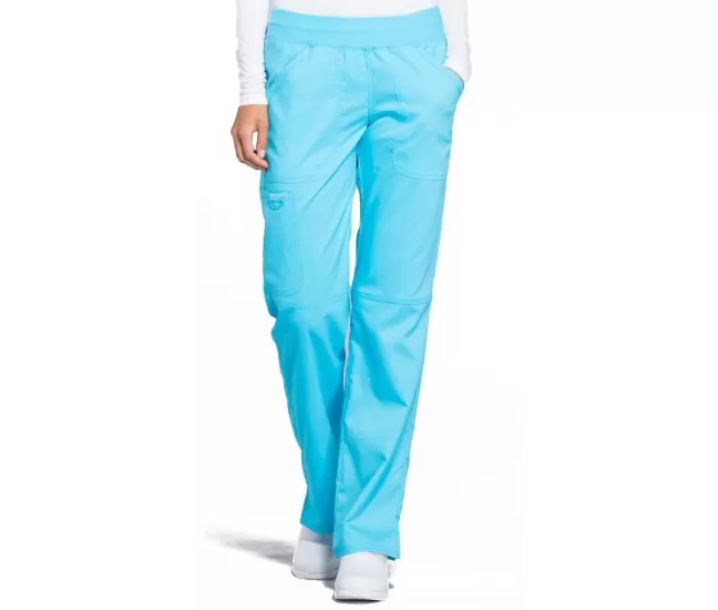 Mid Rise Straight Leg Pull-on Pant WWE110 in Turquoise