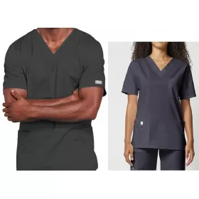 Медицинская блузка Universal WWE4725 темно-серая