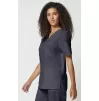 Unisex V-Neck Top WWE4725 in Pewter