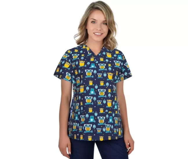 Scrub top BAMBINA, Navy Owls