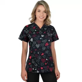 Scrub top BAMBINA, Black Hearts Scrub top BAMBINA, Black Hearts