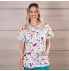 Scrub top BAMBINA, White Unicorns