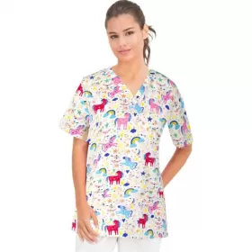 Scrub top BAMBINA, White Unicorns Scrub top BAMBINA, White Unicorns