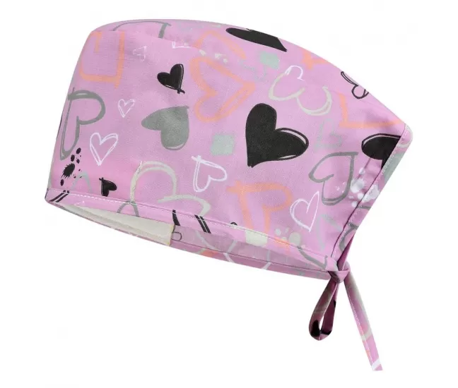 ADRIANA Surgical Cap, Pink Hearts
