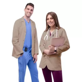 Unisex Midriff Lab Coat 805 Khaki