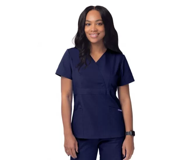 Women’s Mock Wrap Top S8302 Navy