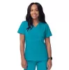 Women’s Mock Wrap Top S8302 Teal Blue