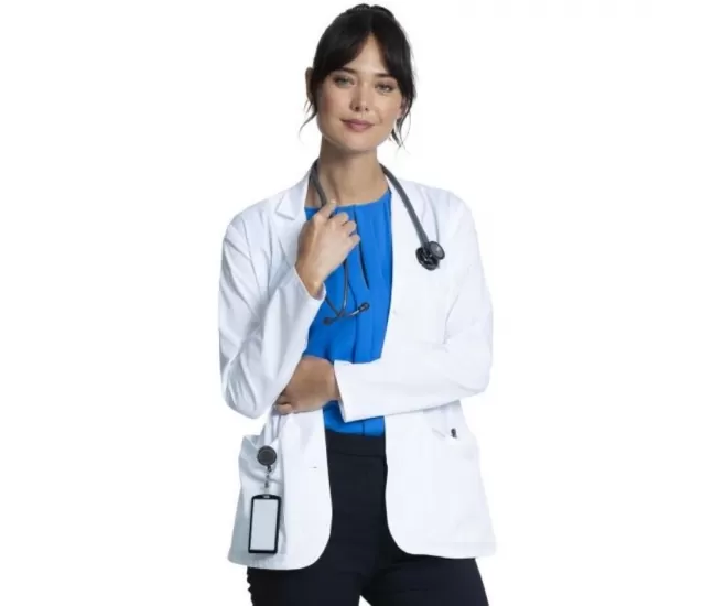 Women’s Cherokee Project lab consultation coat/jacket (elastic), White