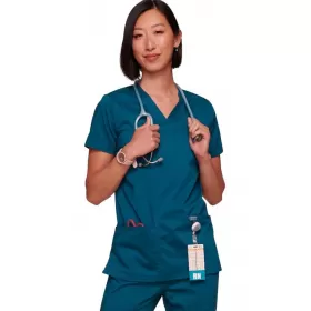 Medicīniskā sieviešu blūze WWE620 Karību jūras zilā krāsā