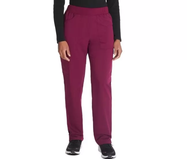 Mid Rise Tapered Leg Pull-on Pant DKE135 in Wine
