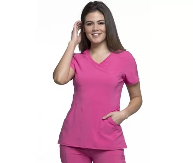 Mock Wrap Top CKE2625A in Pink