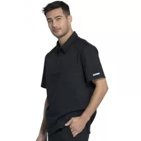 Медицинская мужская рубашка-поло с воротником WWE615 черная