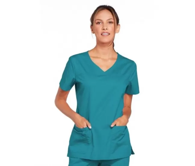 Sieviešu medicīnas krekls WWE4727 zilganzaļš