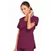 Cherokee Women's Stretch 3-Pocket V-Neck Top WWE4727 in Wine