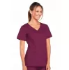 Cherokee Women's Stretch 3-Pocket V-Neck Top WWE4727 in Wine
