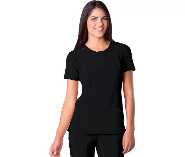 Round Neck Top CKE2624A in Black