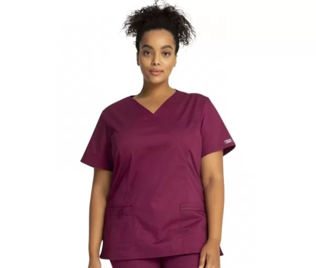 Mock Wrap Top WWE4728 in Wine