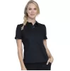 Tuckable Snap Front Polo Shirt WWE698 in Black