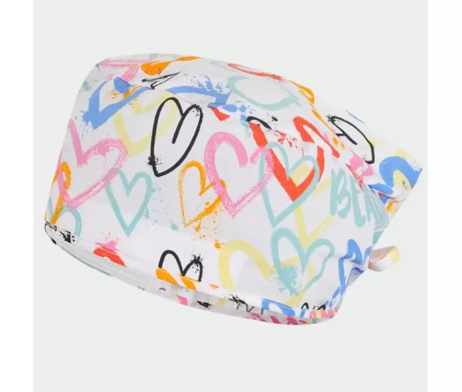 ADRIANA Surgical Cap, white with hearts
