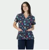 Women's Medical tunic ISABELLA, blue with cup cake
