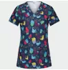 Women's Medical tunic ISABELLA, blue with cup cake