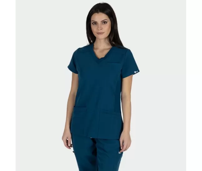 Блузка для женщин медицинского назначения JULIA, карибский синий
