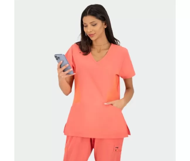 Блузка для женщин медицинского назначения JUSTINA, кораллового цвета