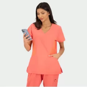 Scrub top JUSTINA, Coral Scrub top JUSTINA, Coral