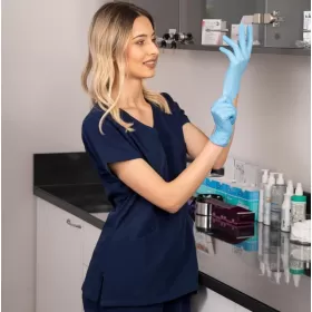 Блузка для женщин медицинского назначения JUSTINA, темно-синяя