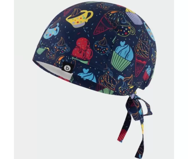 Scrub hat MODENA, blue with cup cake