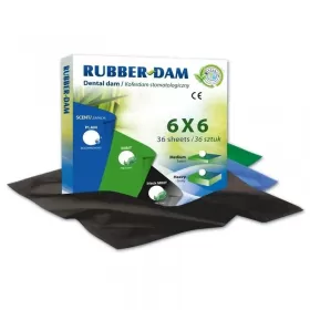 Rubber dam black, 15 x 15 cm medium, 36 pcs.