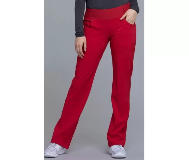 Women's Knit Waistband Scrub Pant CK002 Red