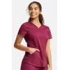Women's V-Neck Solid Scrub Top WW601 Wine