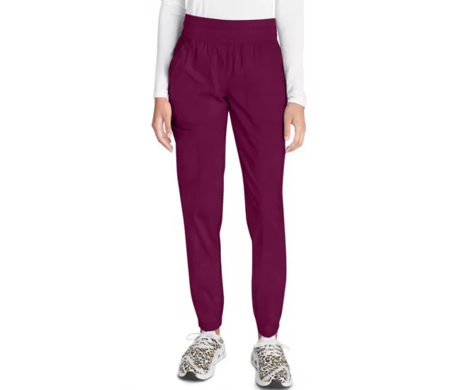 Женские медицинские брюки WW011 темно-красные (винные)