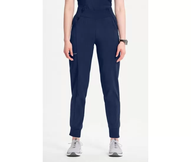 Women's Elastic Waistband Jogger Scrub Pant CK110A Navy