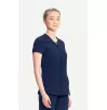 Women's Zip Front Round Neck Solid Scrub Top CK810A Navy