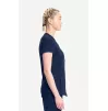 Women's Zip Front Round Neck Solid Scrub Top CK810A Navy