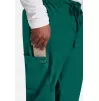 Men's Zip Fly Drawstring Scrub Pant WW190 Hunter Green