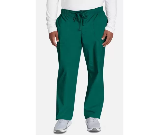 Men's Zip Fly Drawstring Scrub Pant WW190 Hunter Green