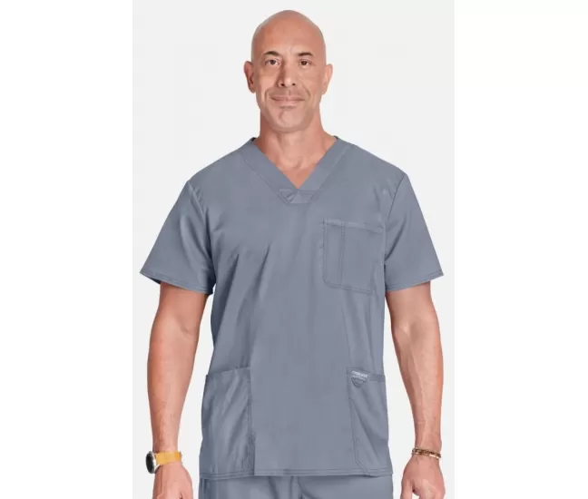 Медицинская мужская блузка WW670 светло-серая