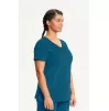 Women's Mock Wrap Solid Scrub Top 2625A Caribbean Blue