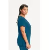 Women's Mock Wrap Solid Scrub Top 2625A Caribbean Blue