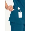 Women's Mock Wrap Solid Scrub Top 2625A Caribbean Blue
