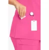 Women's Mock Wrap Solid Scrub Top 2625A Carmine Pink