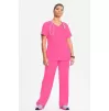 Women's Mock Wrap Solid Scrub Top 2625A Carmine Pink