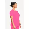 Women's Mock Wrap Solid Scrub Top 2625A Carmine Pink