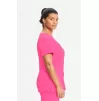 Women's Mock Wrap Solid Scrub Top 2625A Carmine Pink