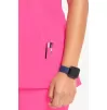 Women's Mock Wrap Solid Scrub Top 2625A Carmine Pink