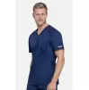 Men's V-Neck Solid Scrub Top WW603 Navy